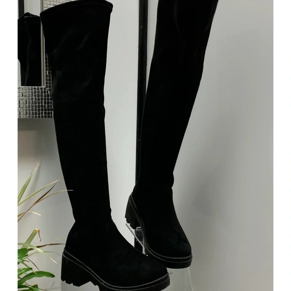 Black Over the Knee Platform Boots